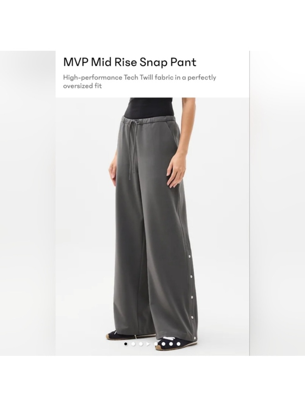 Athleta Mid Rise Snap Pant - Gray XL